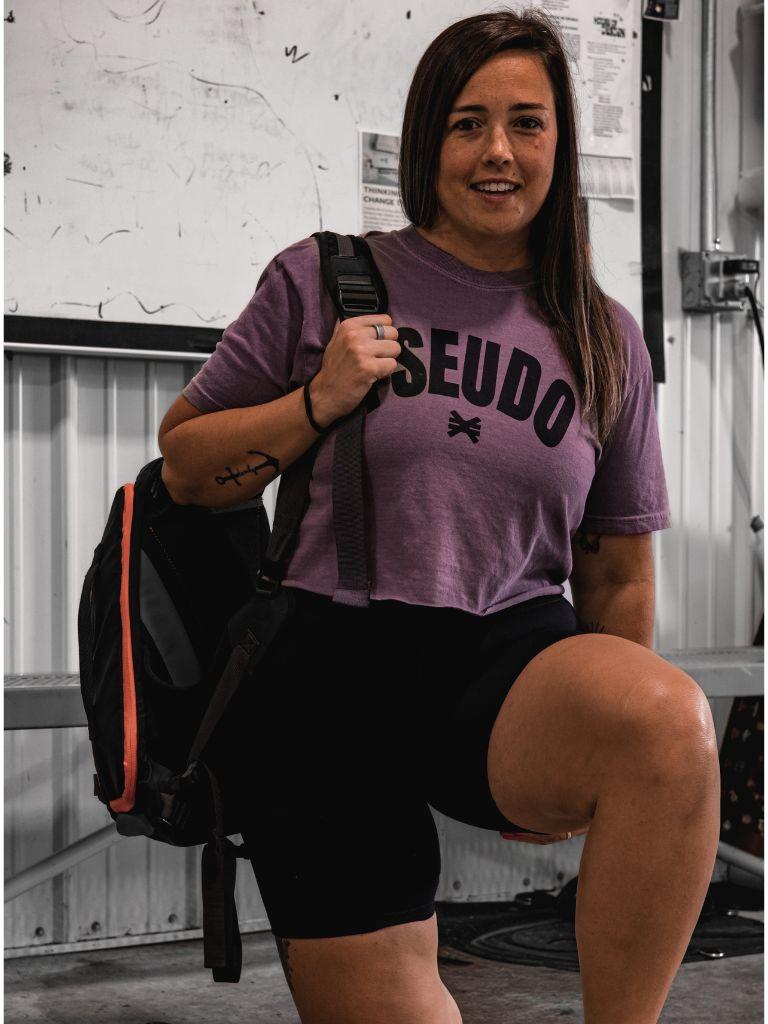 PSEUDO PURPLE CROP TEE