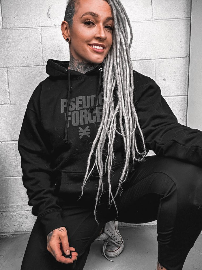 PRE-ORDER -  BLACKOUT PSEUDO HOODIE |  SHIPS 01.01.24