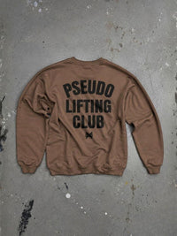 PSEUDO LIFTING CLUB BROWN CREWNECK