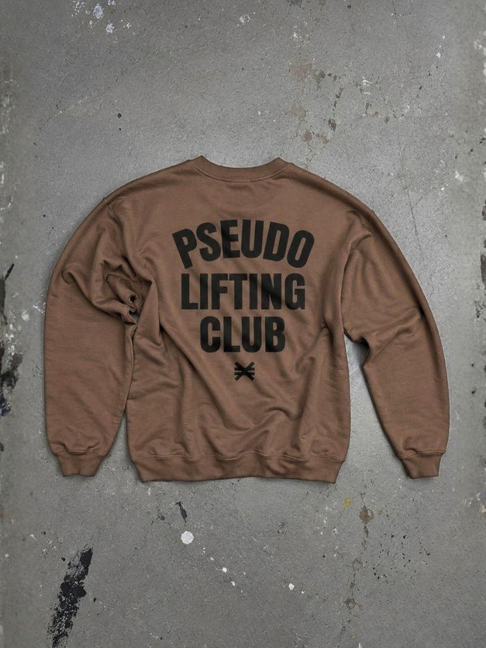 PSEUDO LIFTING CLUB BROWN CREWNECK