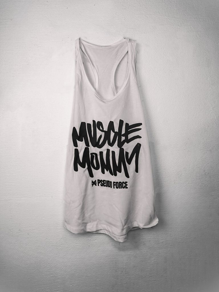 Muscle Mommy white tank