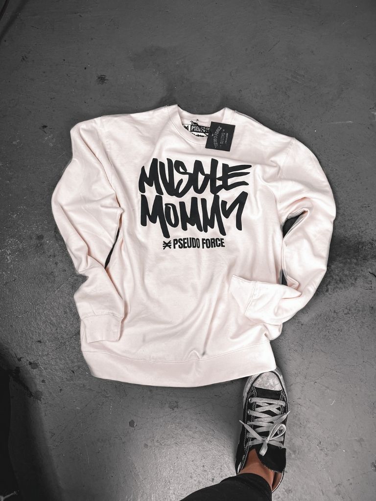 Muscle Mommy neutral crewneck